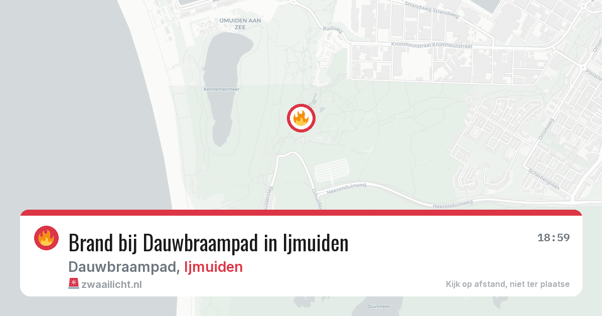 Brand bij Dauwbraampad in Ijmuiden — 25 feb 2026