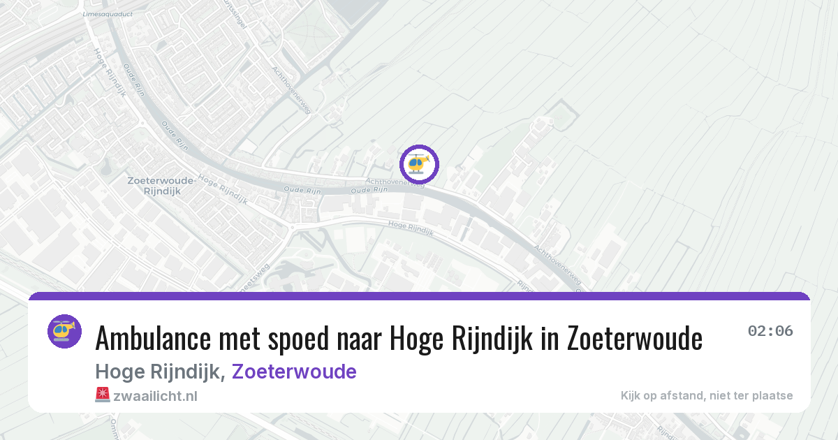 Ambulance met spoed naar Hoge Rijndijk in Zoeterwoude — 6 jun 2026