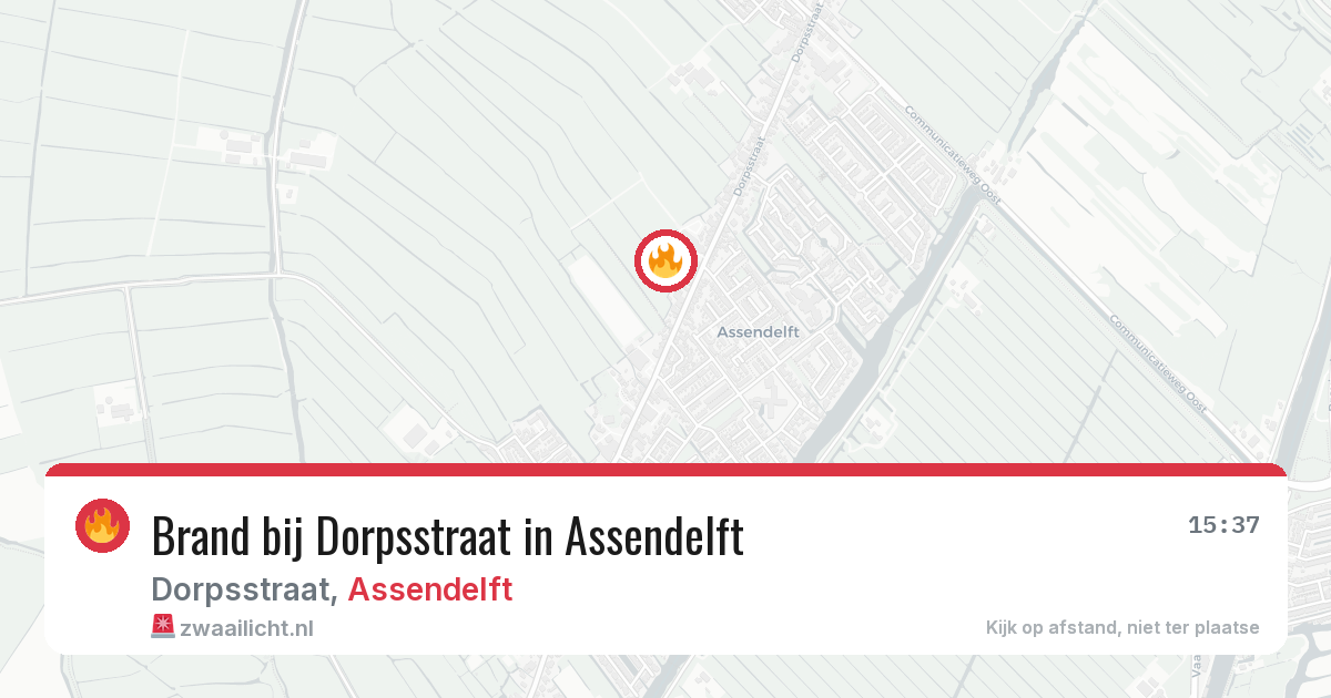 Brand bij Dorpsstraat in Assendelft — 12 aug 2026