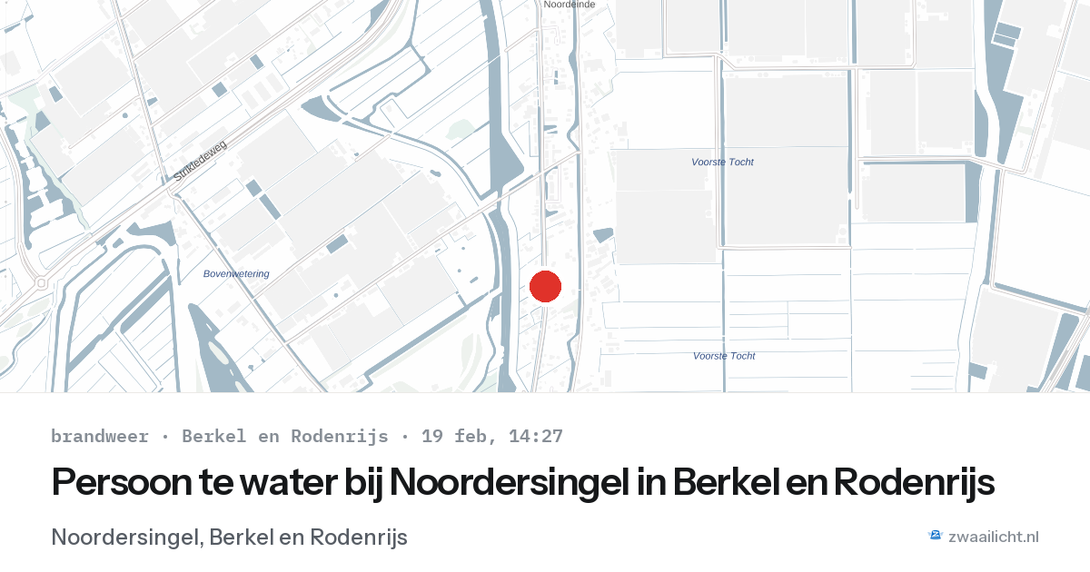 Persoon te water bij Noordersingel in Berkel en Rodenrijs — 19 feb 2026