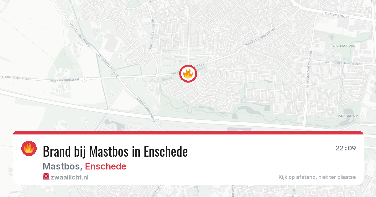 Brand bij Mastbos in Enschede — 25 jun 2026