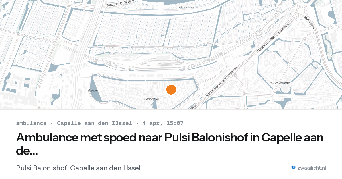 Ambulance met spoed naar Pulsi Balonishof in Capelle aan den IJssel — 20 feb 2026