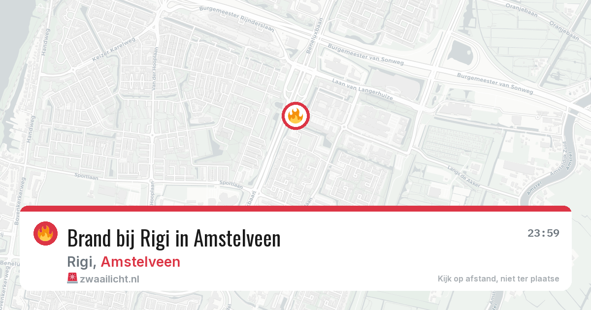 Brand bij Rigi in Amstelveen — 20 mei 2026