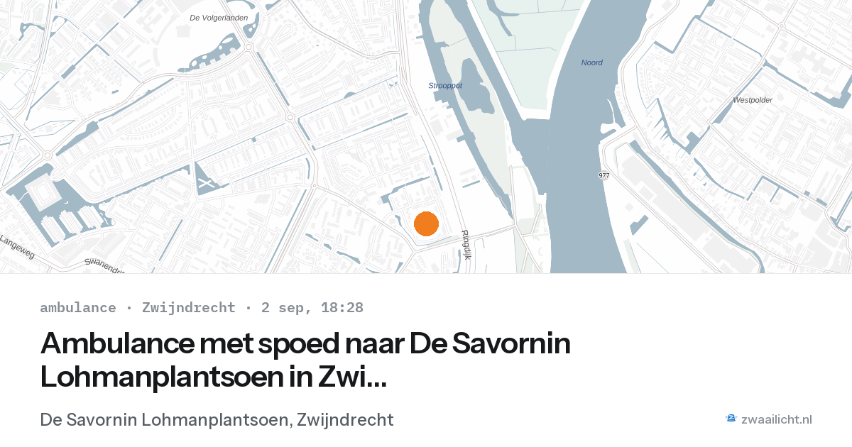 Ambulance met spoed naar De Savornin Lohmanplantsoen in Zwijndrecht — 2 sep 2026