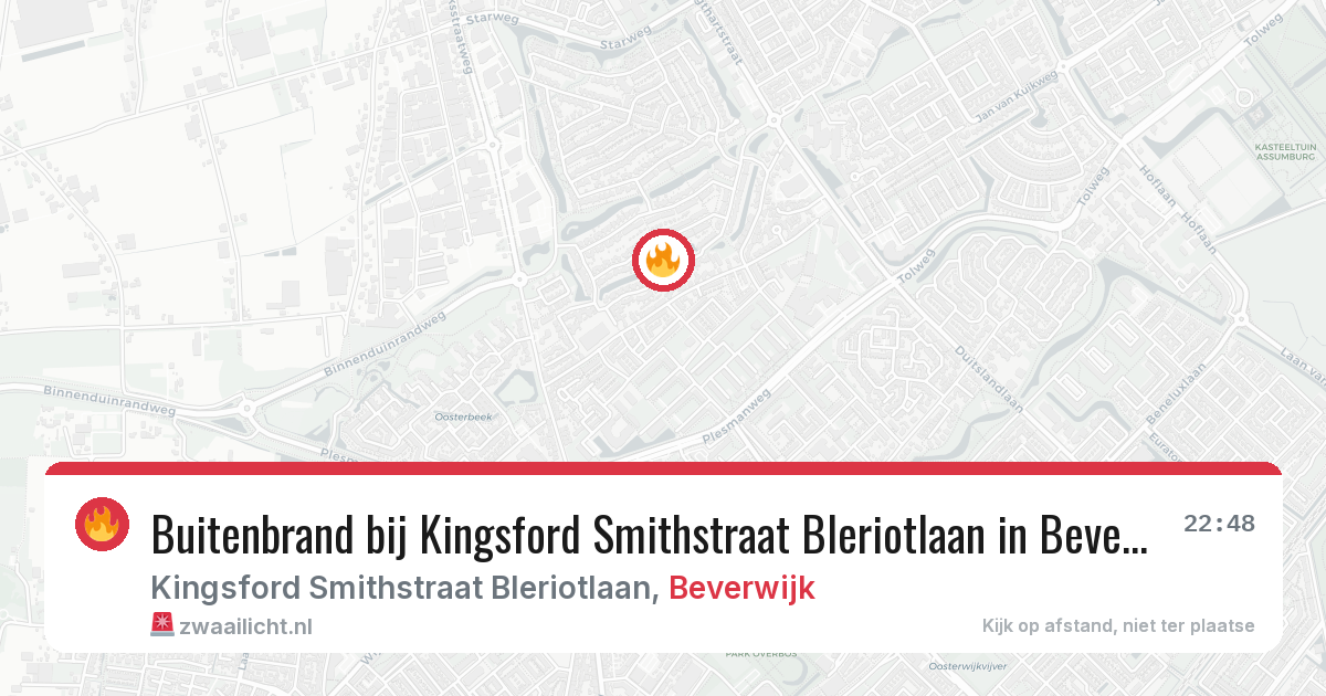 Buitenbrand bij Kingsford Smithstraat Bleriotlaan in Beverwijk — 19 jun 2026