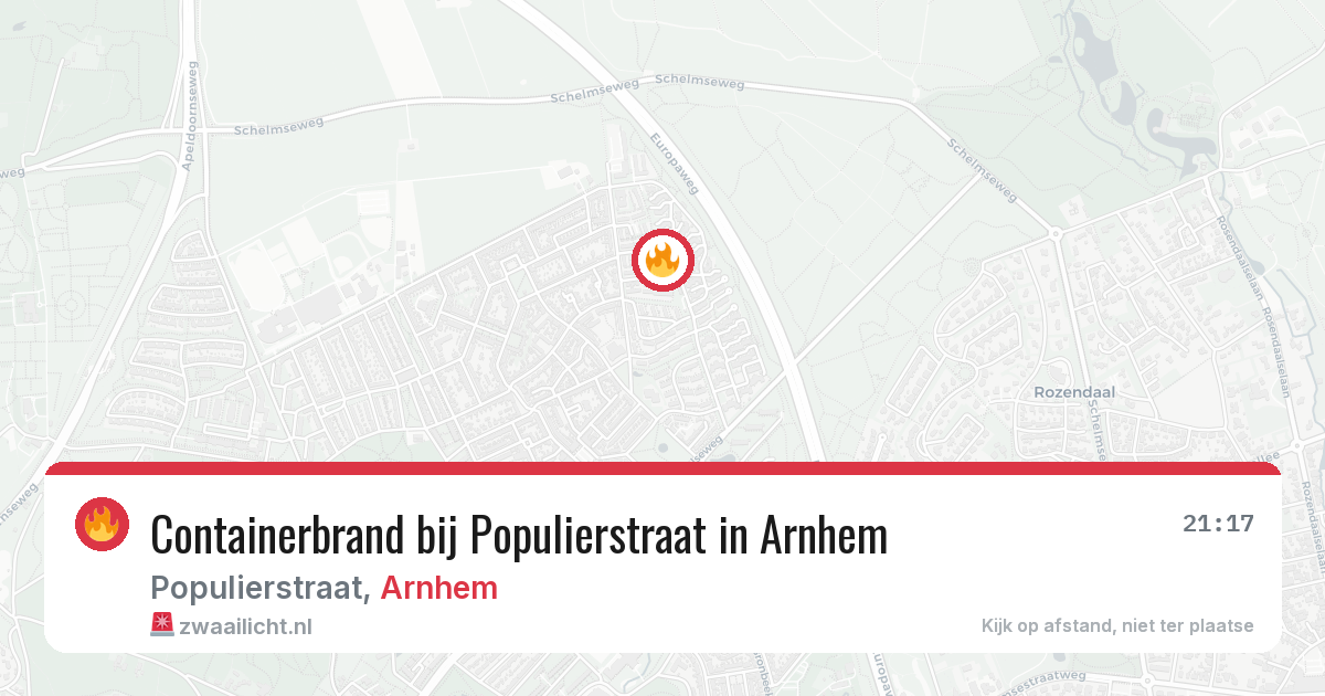 Containerbrand bij Populierstraat in Arnhem — 25 mei 2026