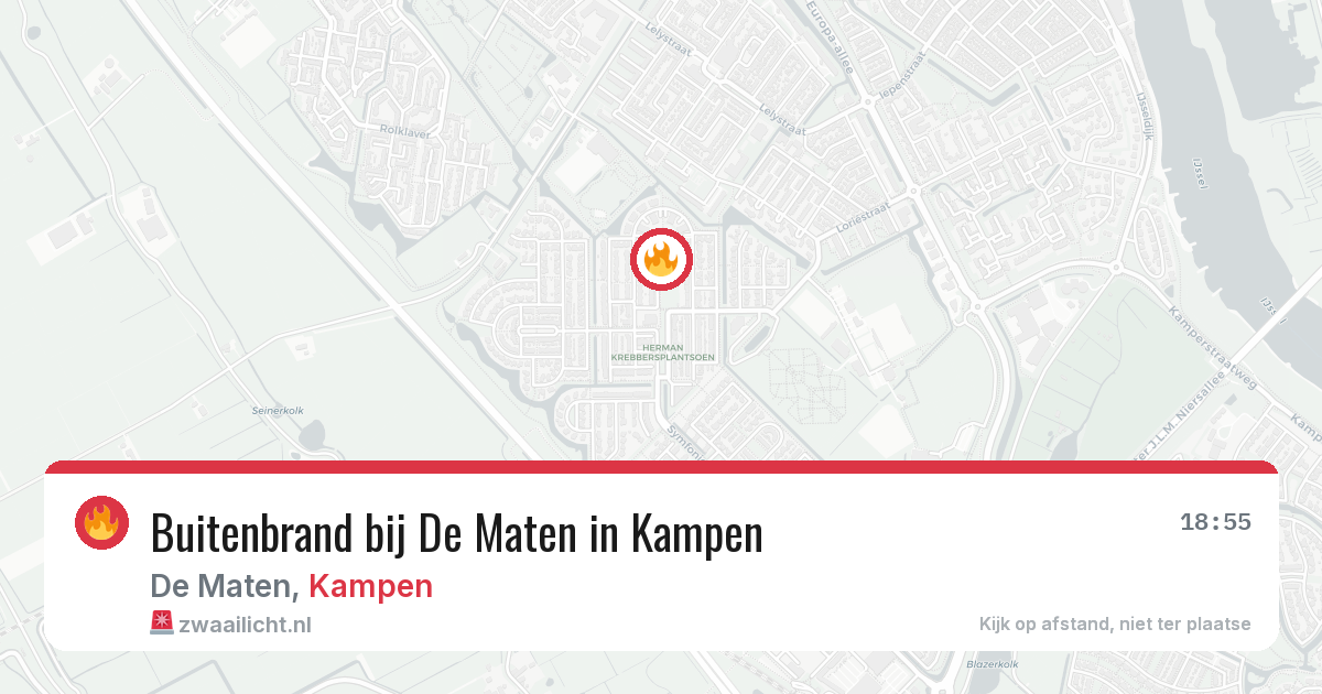 Buitenbrand bij De Maten in Kampen — 21 mrt 2026