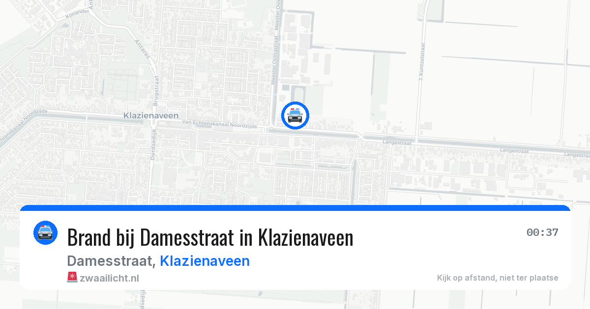 Brand bij Damesstraat in Klazienaveen — 29 jul 2026