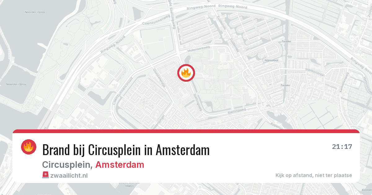 Brand bij Circusplein in Amsterdam — 7 mei 2026