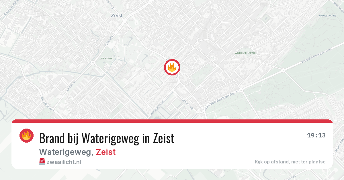 Brand bij Waterigeweg in Zeist — 9 jul 2026
