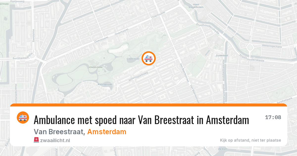 Ambulance met spoed naar Van Breestraat in Amsterdam — 11 aug 2026