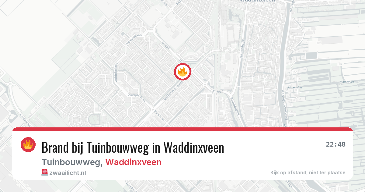 Brand bij Tuinbouwweg in Waddinxveen — 27 jun 2026