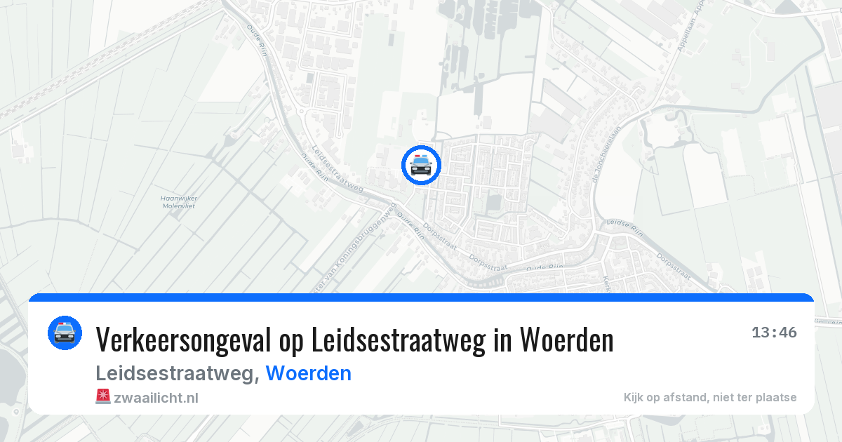 Verkeersongeval op Leidsestraatweg in Woerden — 16 jun 2026