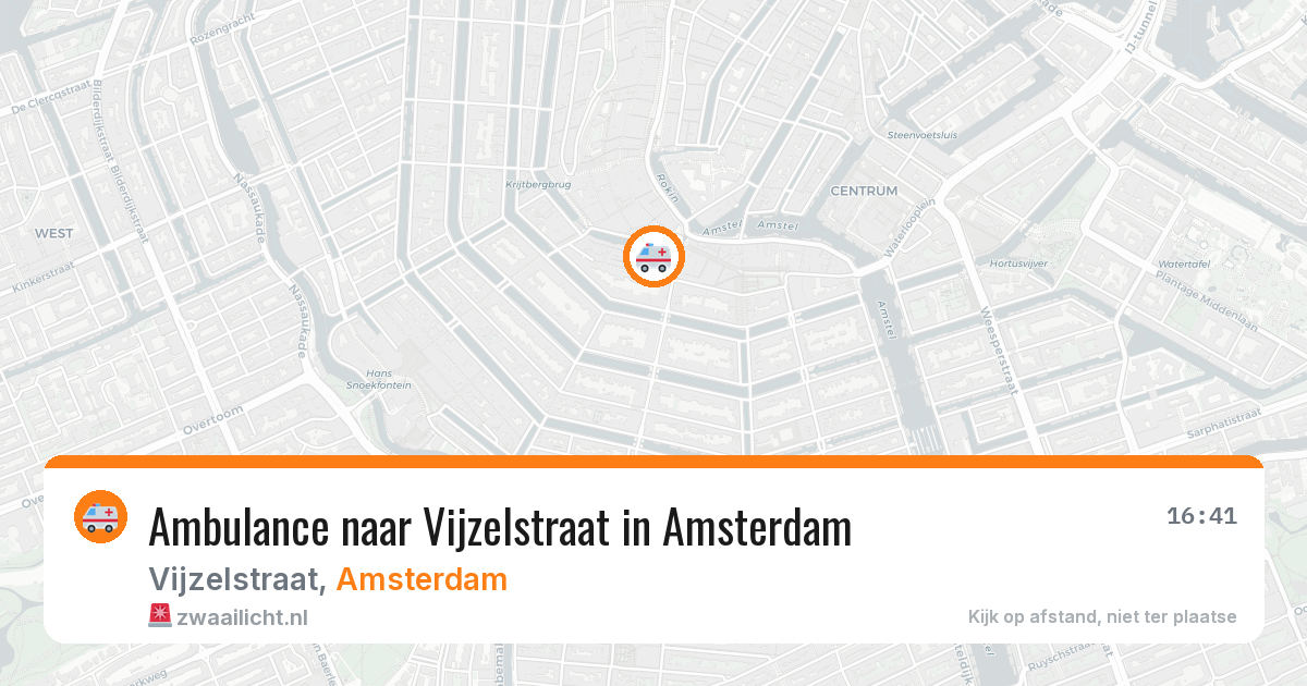 Ambulance naar Vijzelstraat in Amsterdam — 1 aug 2026