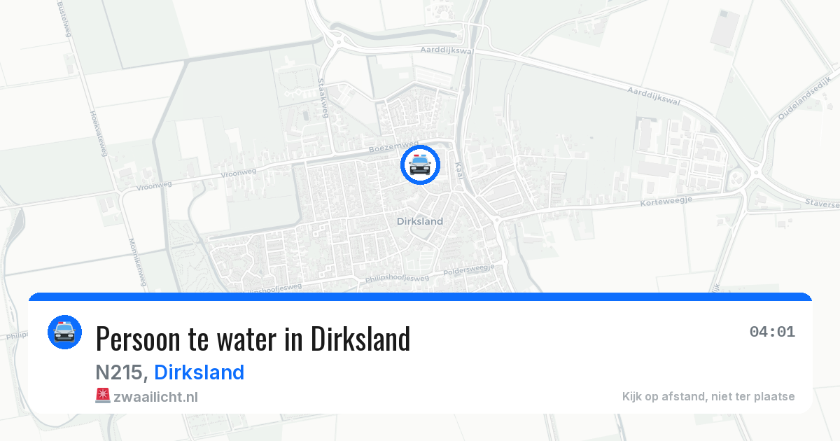 Persoon te water in Dirksland — 17 mei 2026