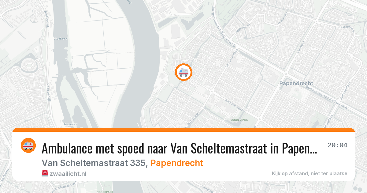 Ambulance met spoed naar Van Scheltemastraat in Papendrecht — 4 jul 2026