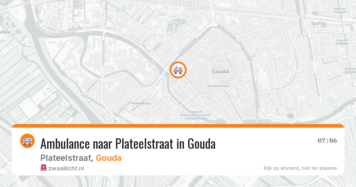Ambulance naar Plateelstraat in Gouda — 14 jul 2026