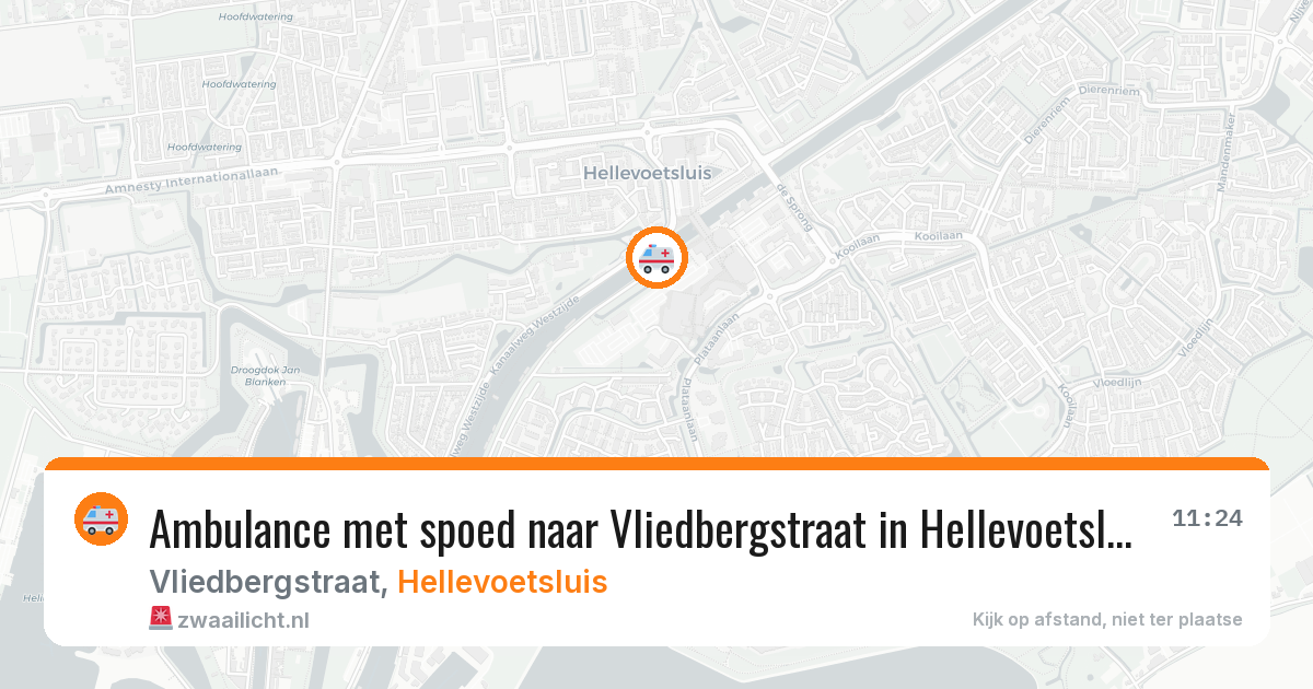 Ambulance met spoed naar Vliedbergstraat in Hellevoetsluis — 14 aug 2026