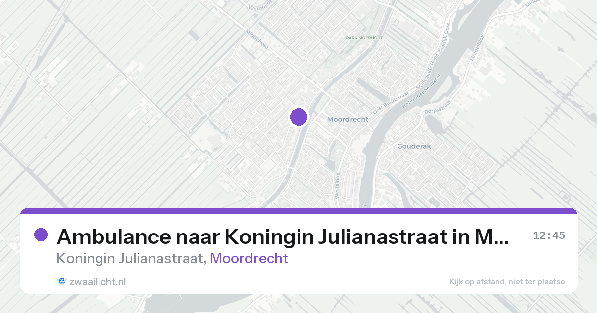 Ambulance naar Koningin Julianastraat in Moordrecht — 16 aug 2026