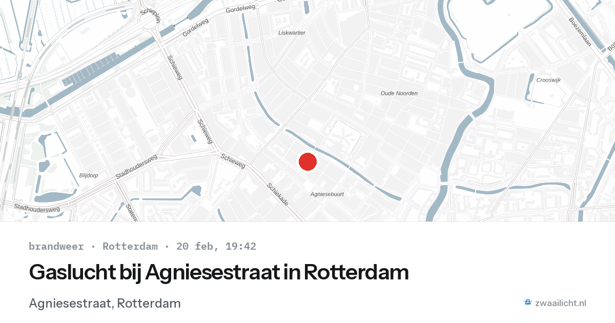 Gaslucht bij Agniesestraat in Rotterdam — 20 feb 2026
