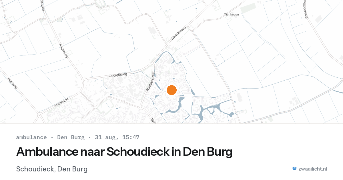 Ambulance naar Schoudieck in Den Burg — 31 aug 2026