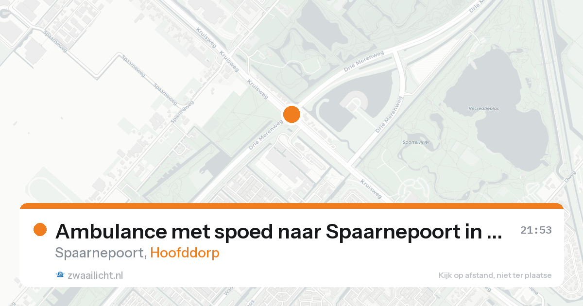 Ambulance met spoed naar Spaarnepoort in Hoofddorp — 19 aug 2026