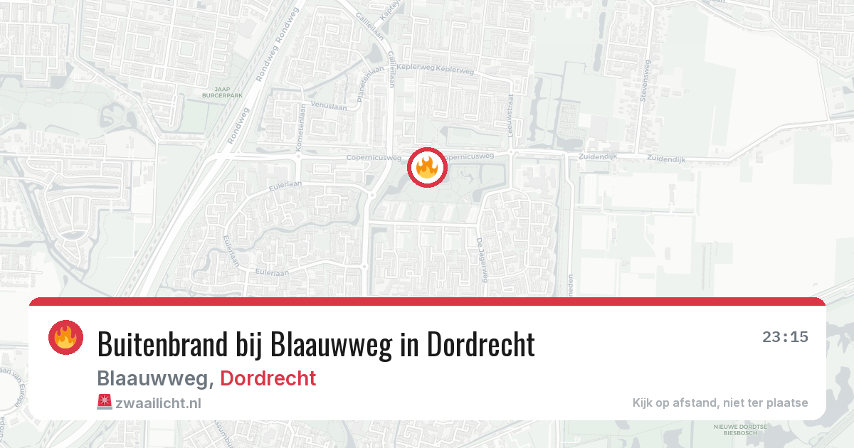 Buitenbrand bij Blaauwweg in Dordrecht — 3 mrt 2026