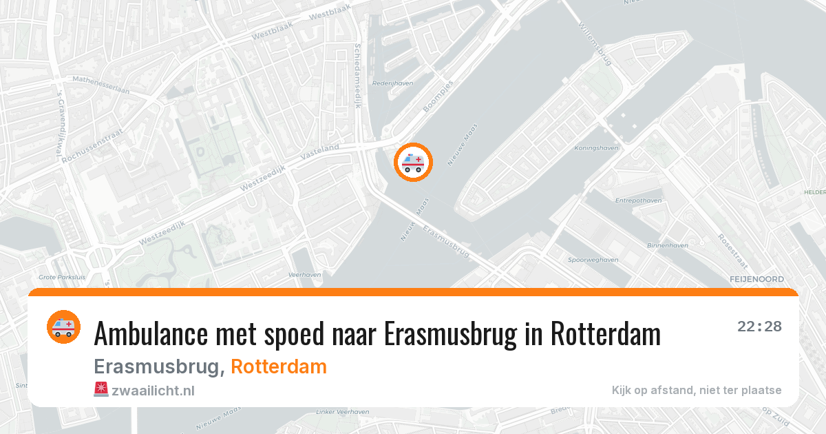 Ambulance met spoed naar Erasmusbrug in Rotterdam — 17 jun 2026