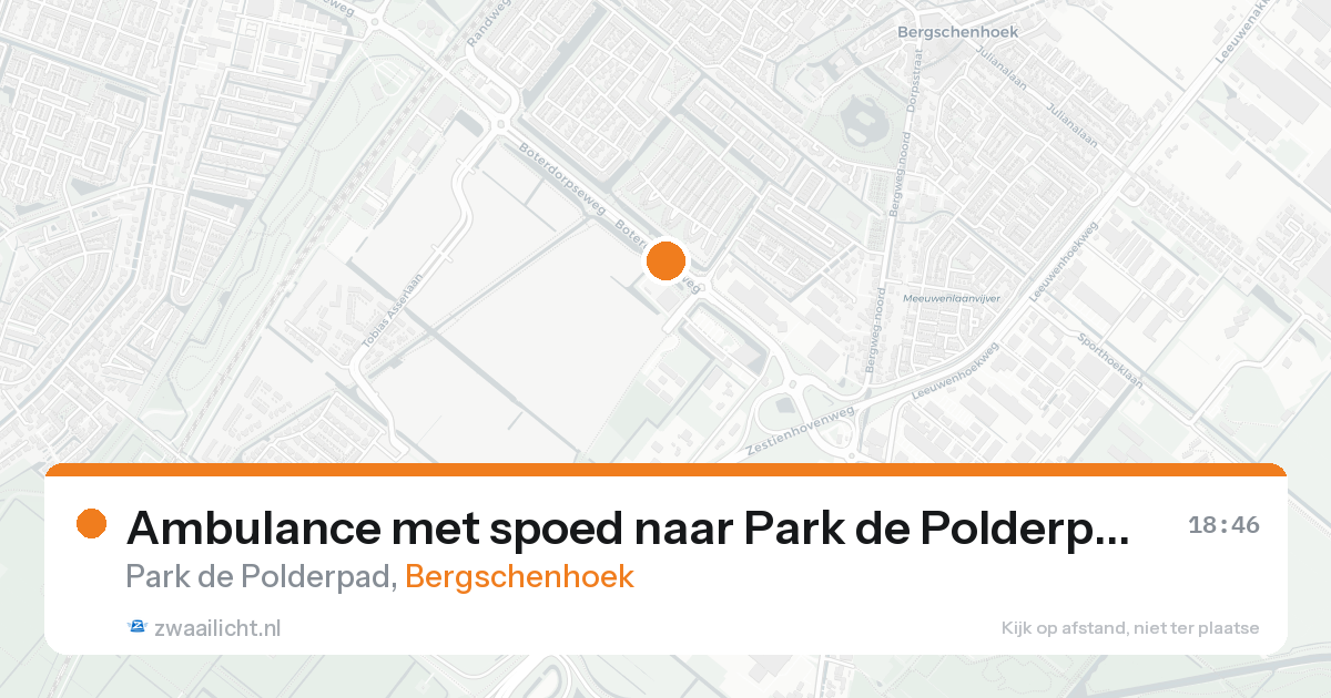 Ambulance met spoed naar Park de Polderpad in Bergschenhoek — 27 mei 2026