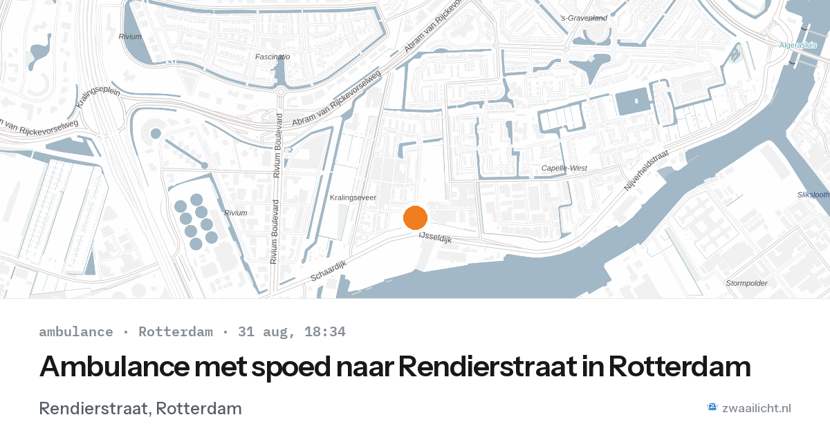 Ambulance met spoed naar Rendierstraat in Rotterdam — 31 aug 2026