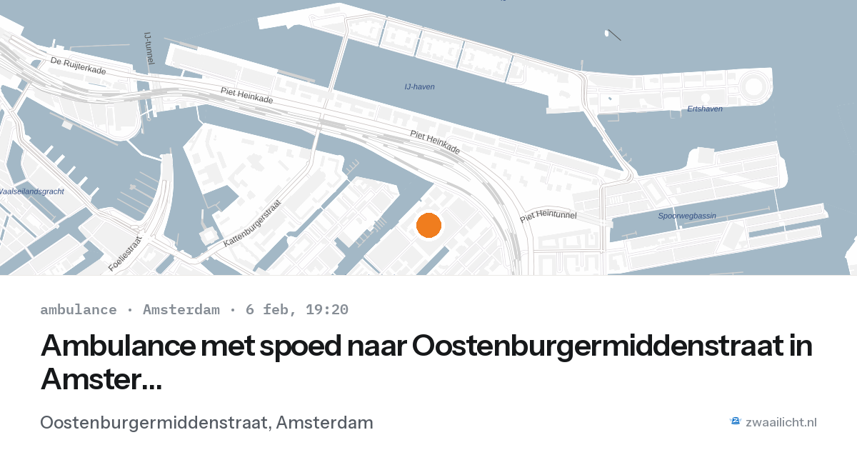 Ambulance met spoed naar Oostenburgermiddenstraat in Amsterdam — 6 feb 2026