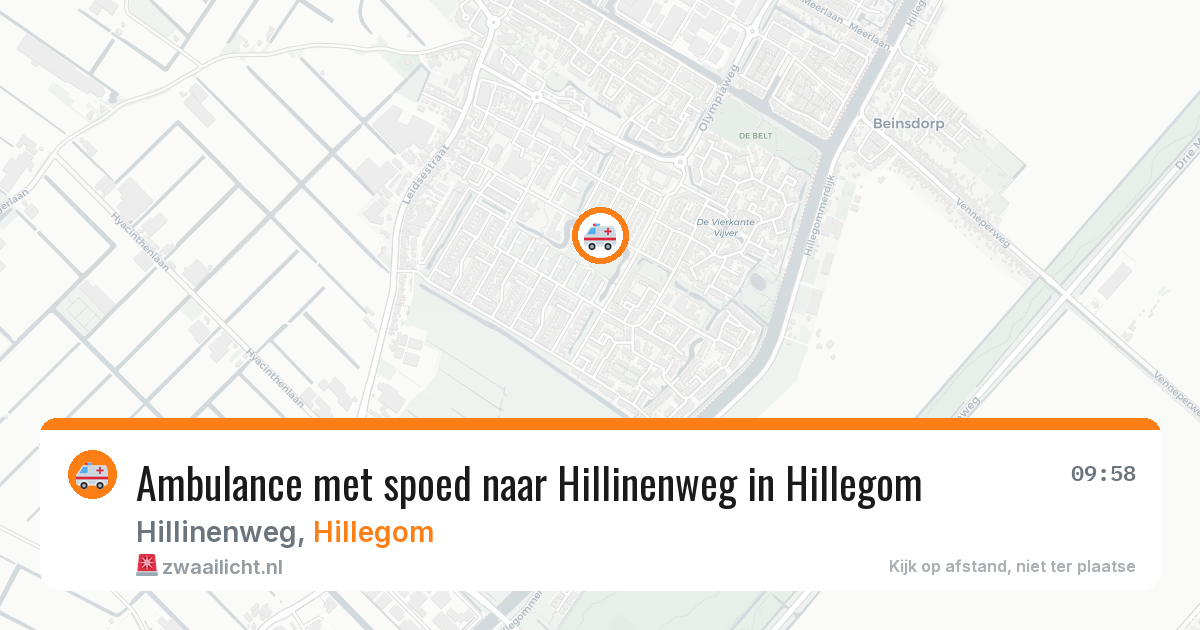 Ambulance met spoed naar Hillinenweg in Hillegom — 31 jul 2026