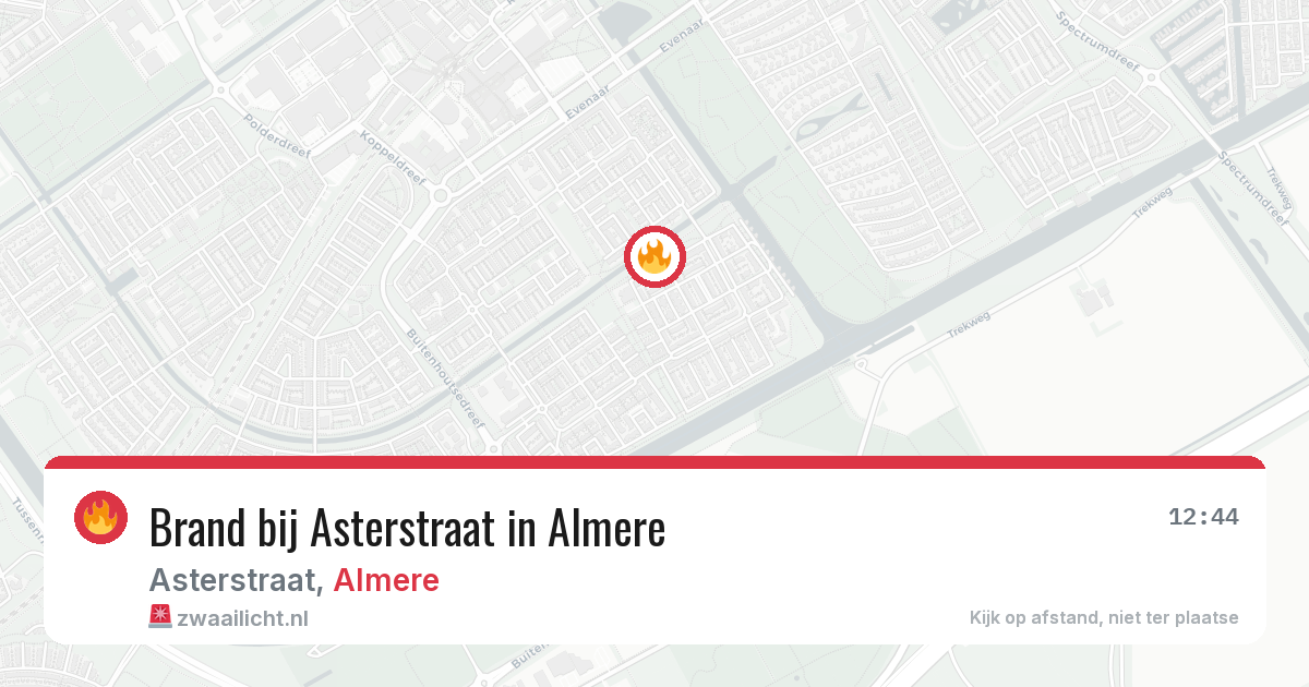 Brand bij Asterstraat in Almere — 19 mrt 2026