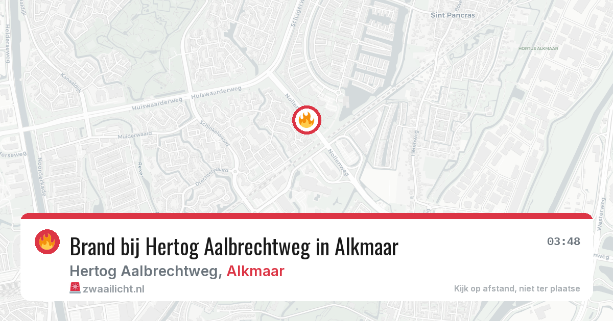 Brand bij Hertog Aalbrechtweg in Alkmaar — 9 mei 2026