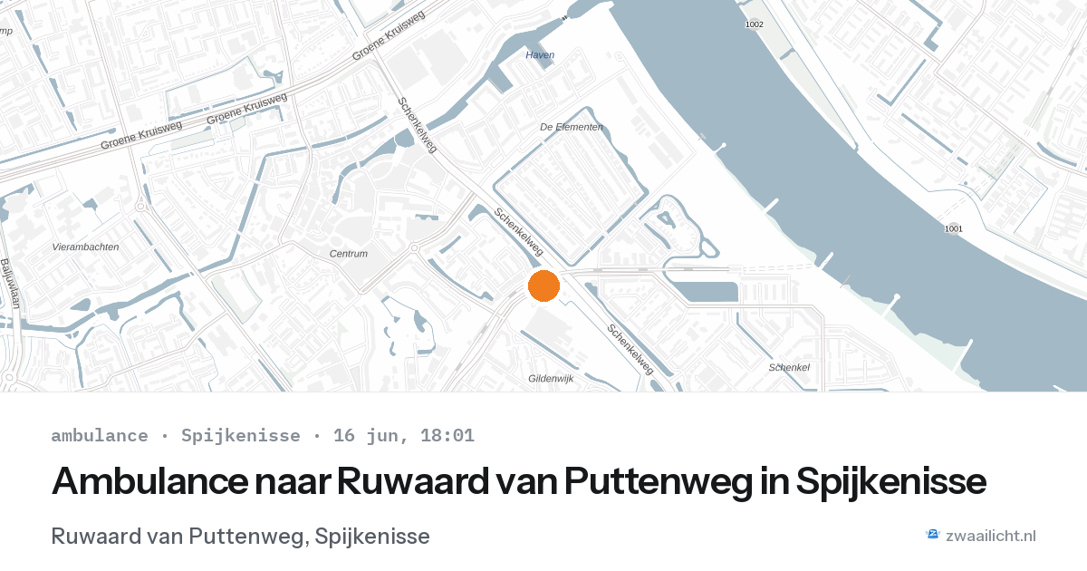 Ambulance naar Ruwaard van Puttenweg in Spijkenisse — 16 jun 2026