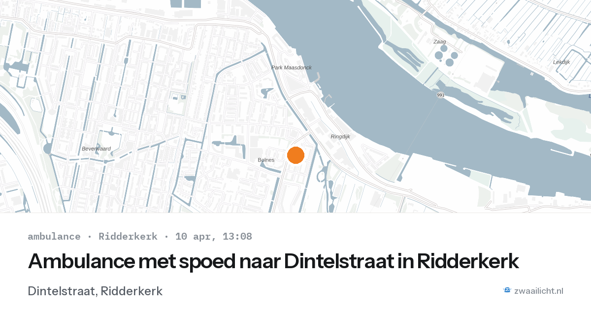 Ambulance met spoed naar Dintelstraat in Ridderkerk — 10 apr 2026