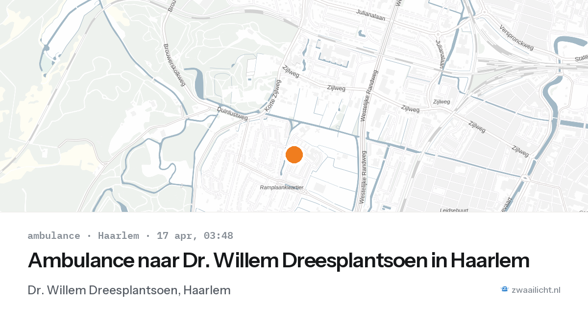 Ambulance naar Dr. Willem Dreesplantsoen in Haarlem — 17 apr 2026