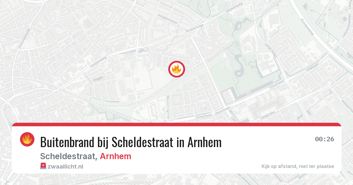 Buitenbrand bij Scheldestraat in Arnhem — 27 jun 2026