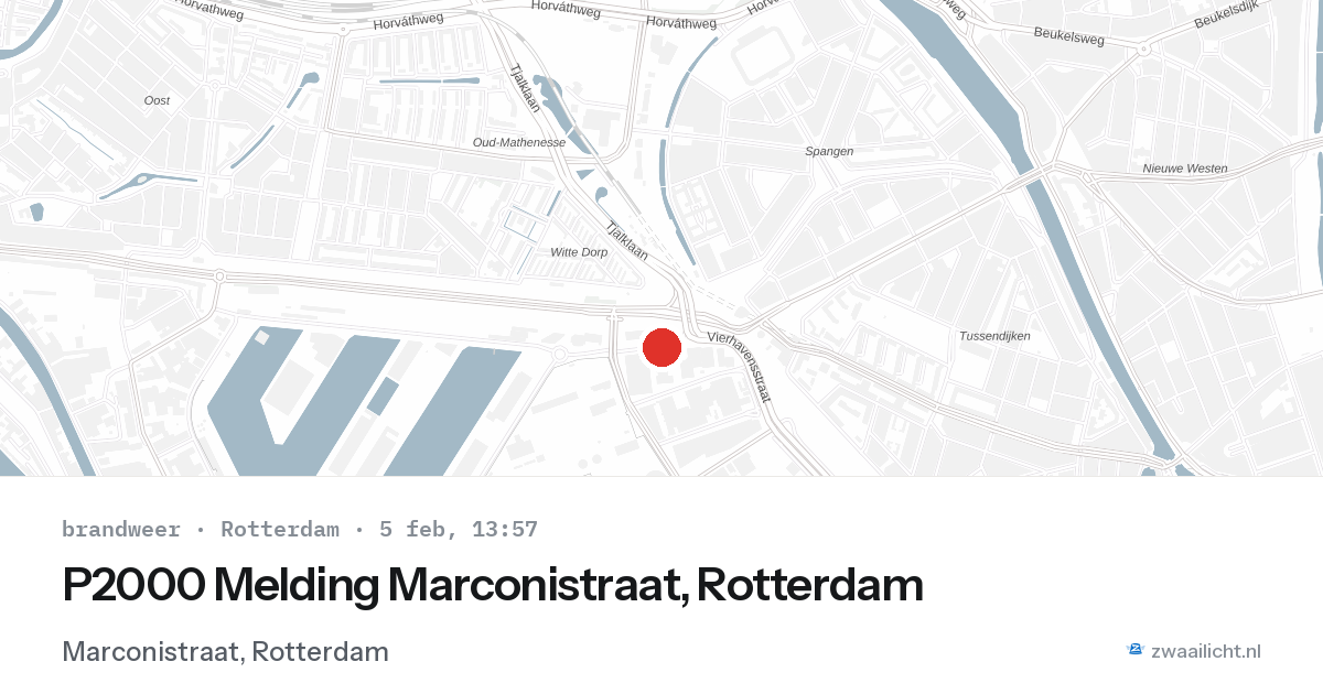 P2000 Melding Marconistraat, Rotterdam — 5 feb 2026