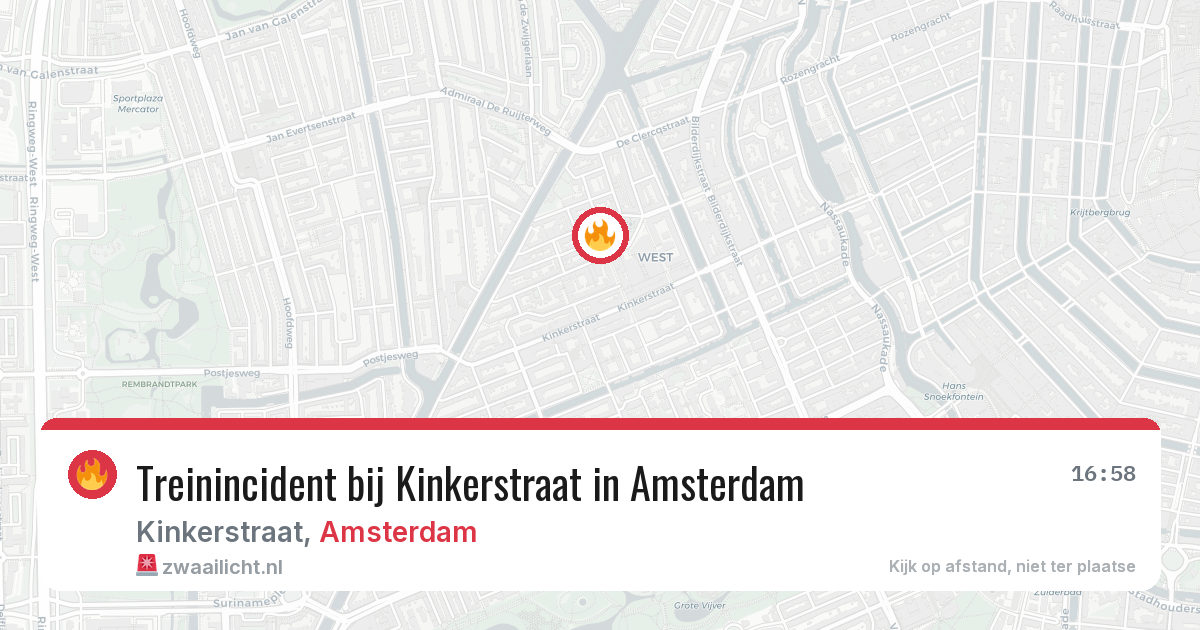 Treinincident bij Kinkerstraat in Amsterdam — 1 apr 2026
