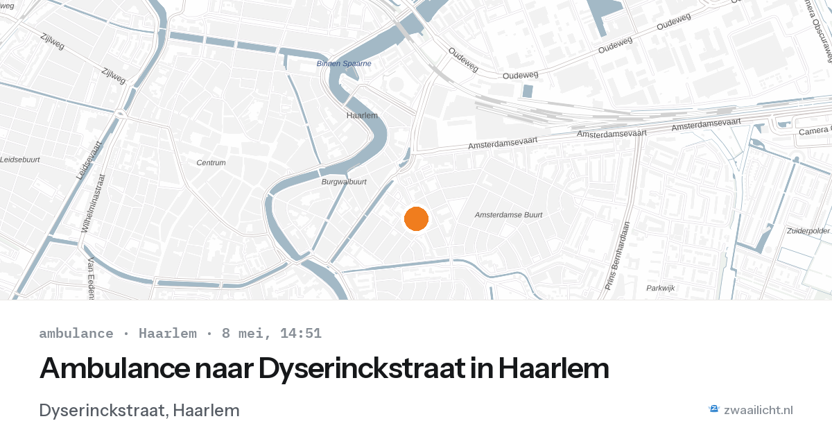 Ambulance naar Dyserinckstraat in Haarlem — 8 mei 2026