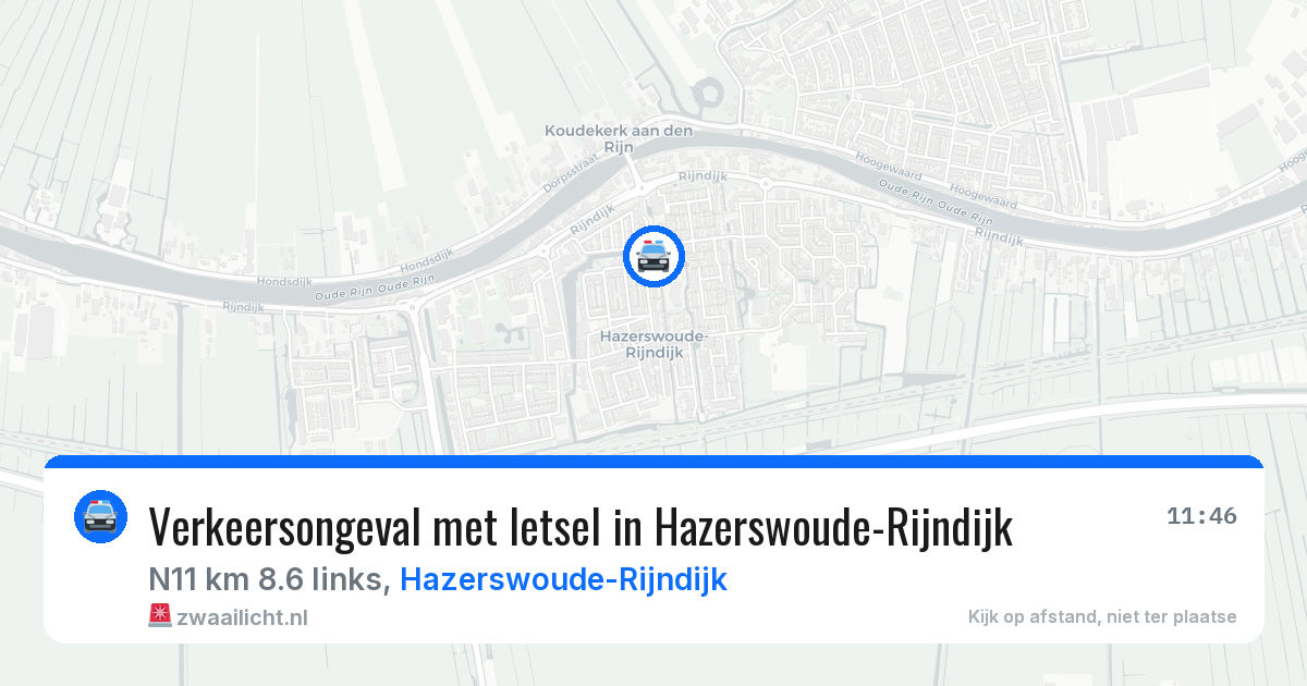 Verkeersongeval met letsel in Hazerswoude-Rijndijk — 15 jul 2026