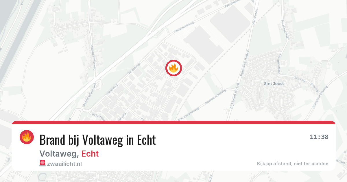 Brand bij Voltaweg in Echt — 15 jun 2026