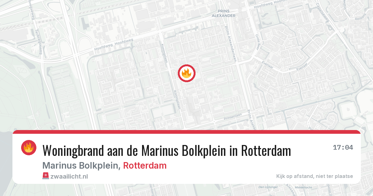 Woningbrand aan de Marinus Bolkplein in Rotterdam — 10 jun 2026