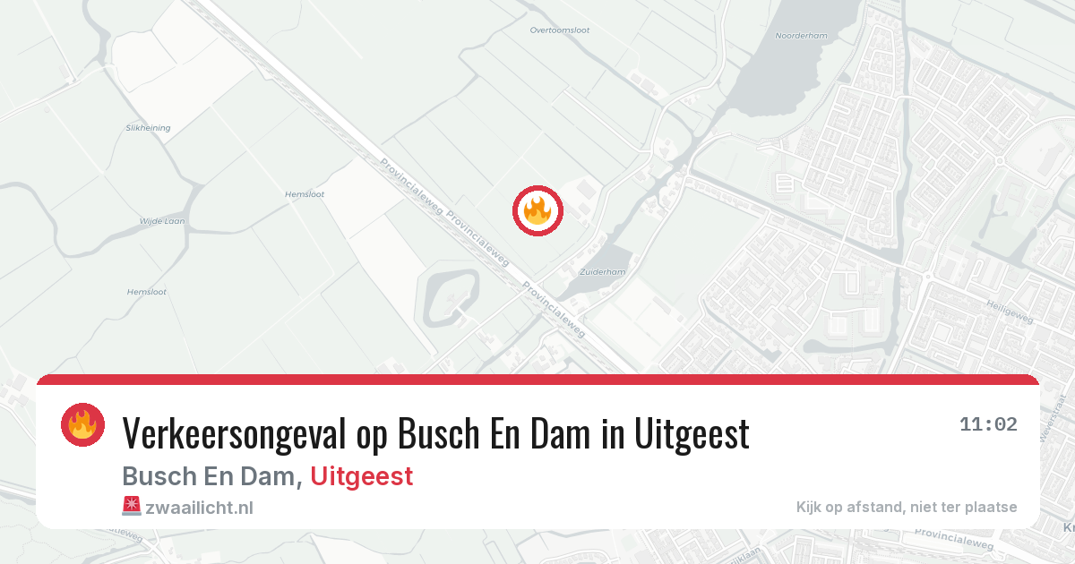 Verkeersongeval op Busch En Dam in Uitgeest — 16 jul 2026