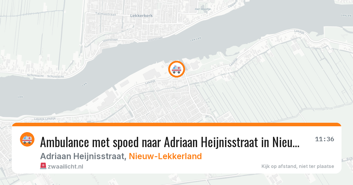 Ambulance met spoed naar Adriaan Heijnisstraat in Nieuw-Lekkerland — 8 mei 2026
