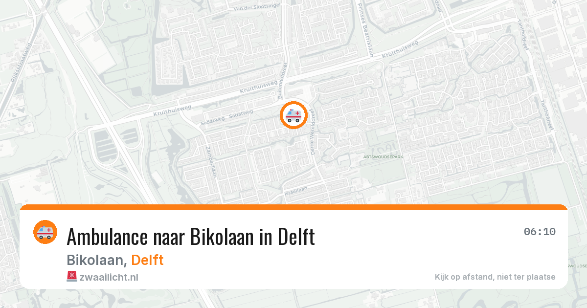 Ambulance naar Bikolaan in Delft — 29 jun 2026