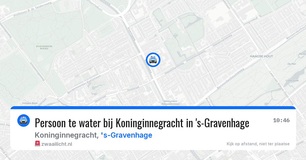 Persoon te water bij Koninginnegracht in 's-Gravenhage — 4 aug 2026