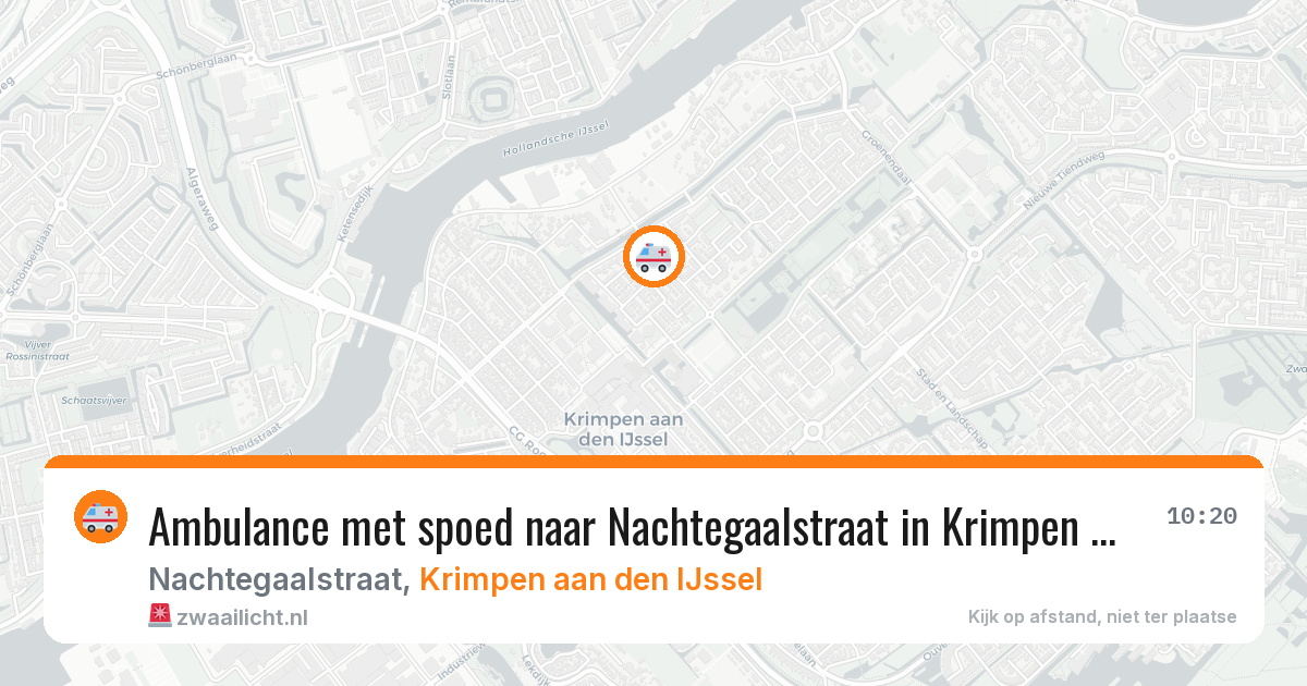 Ambulance met spoed naar Nachtegaalstraat in Krimpen aan den IJssel — 7 aug 2026