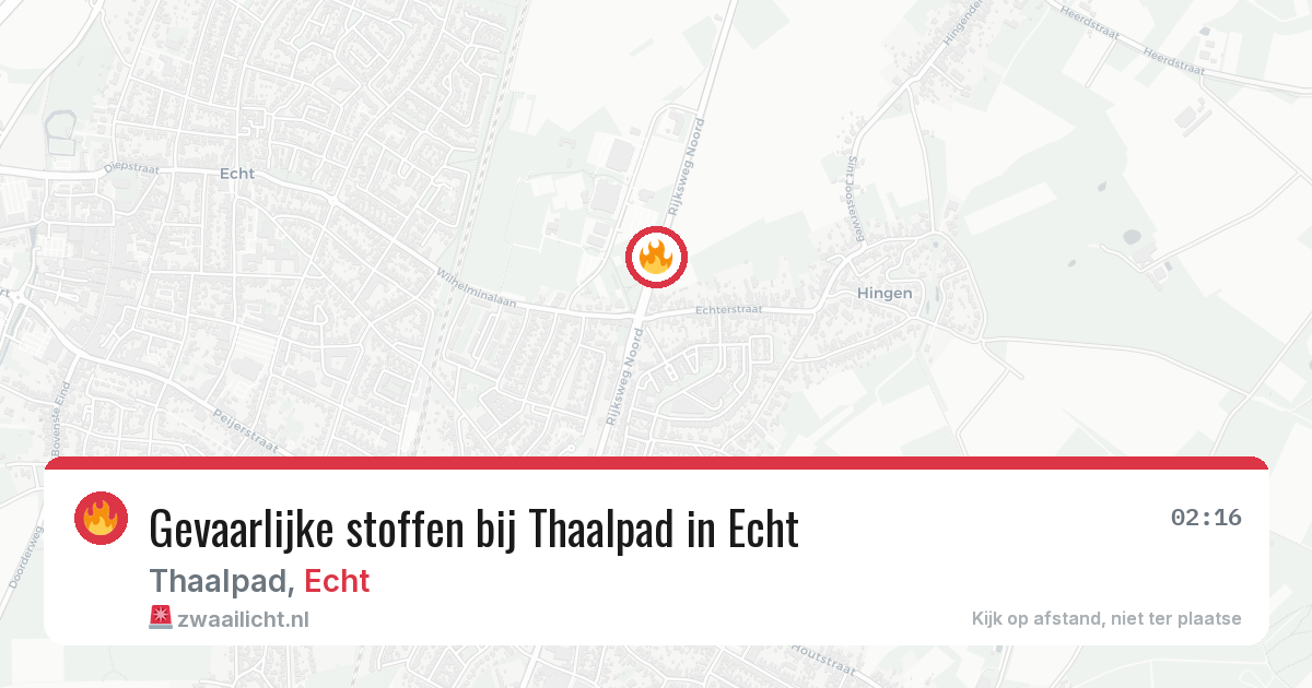 Gevaarlijke stoffen bij Thaalpad in Echt — 19 jun 2026